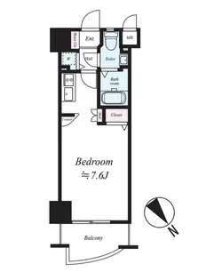 エンクレスト天神東【8階】の間取り