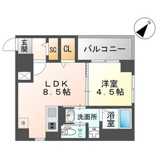 福岡県福岡市中央区平尾2丁目【マンション】の間取り