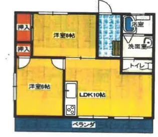朝日ヶ丘コーポ【5階】の間取り
