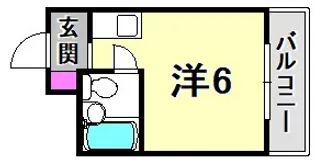 エクセルマンション西宮今津【3階】の間取り