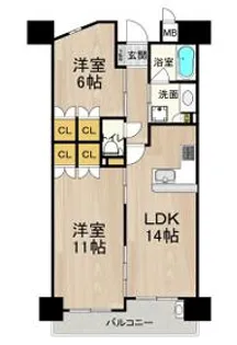 フロンティアタワー日本橋(旧:CITY SPIRE日本橋)【2階】の間取り