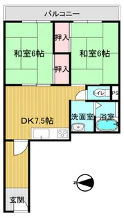歌敷山ダイヤハイツ【5階】の間取り
