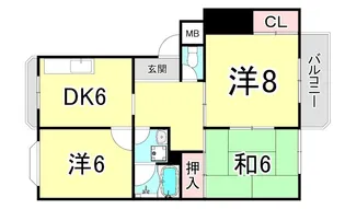 兵庫県西宮市熊野町【マンション】の間取り