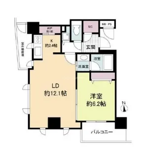 大阪府大阪市西区新町1丁目【マンション】の間取り