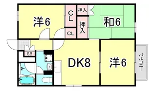 甲南園ハイツ【2階】の間取り