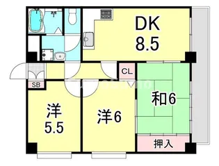 エクセレント甲子園11番館【2階】の間取り