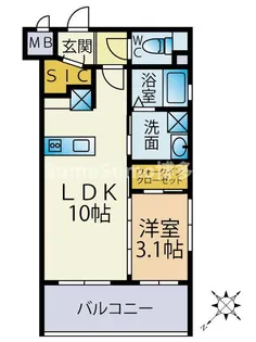 ロクラス博多【2階】の間取り