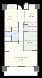 大阪府大阪市中央区上本町西1丁目【マンション】の間取り
