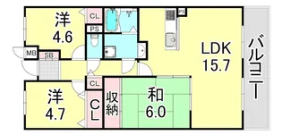 兵庫県神戸市長田区林山町【マンション】の間取り