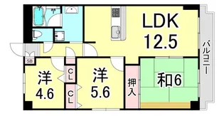 兵庫県西宮市柳本町【マンション】の間取り