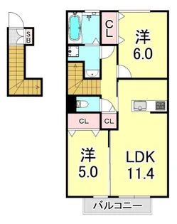 兵庫県神戸市垂水区福田4丁目【アパート】の間取り