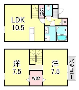 兵庫県西宮市川西町【タウンハウス】の間取り