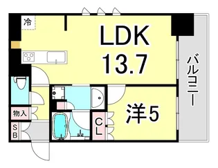 1LDKの間取り画像