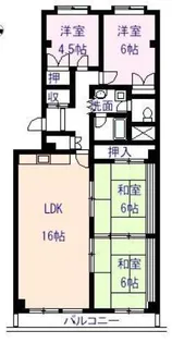 香枦園グリーンコーポ【1階】の間取り