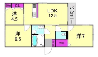 兵庫県西宮市河原町【アパート】の間取り