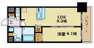 大阪府大阪市中央区内淡路町1丁目【マンション】の間取り