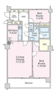 グラマシー恵比寿【1階】の間取り