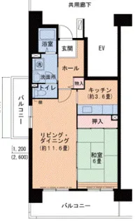 ルネシティ脇浜町2号棟【7階】の間取り