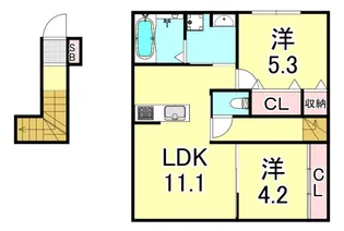 シャロン明石【2階】の間取り