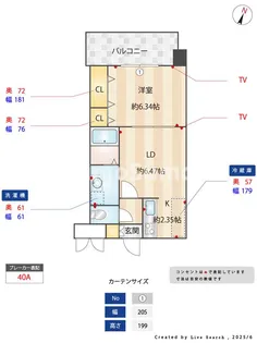 レジディア天神【6階】の間取り