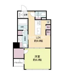 RIDGE北堀江(旧ルクレ北堀江)【10階】の間取り