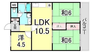 シティハイツ七松【5階】の間取り
