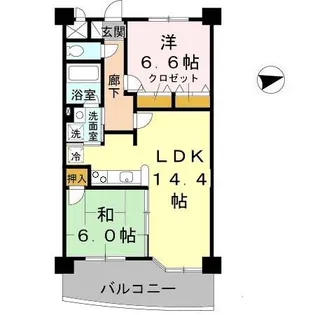 リュイール桃山台【2階】の間取り