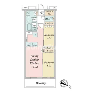 ブランシエスタ目黒中央町【6階】の間取り
