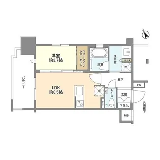 オープンレジデンシア馬出九大病院前【6階】の間取り
