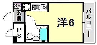 ライオンズマンション三宮【10階】の間取り