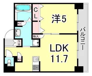 兵庫県神戸市中央区中山手通3丁目【マンション】の間取り