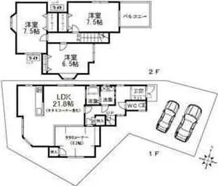 兵庫県西宮市松園町【一戸建】の間取り