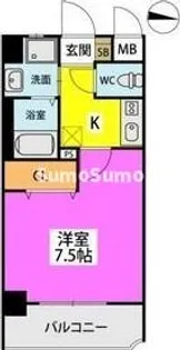 ベルグランデ西新【6階】の間取り
