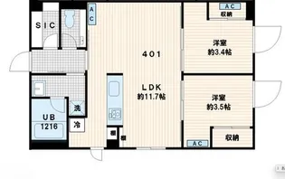 Fullea代々木【4階】の間取り