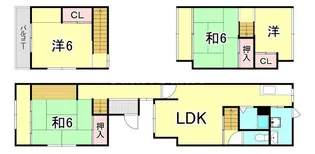 兵庫県西宮市東鳴尾町1丁目【一戸建】の間取り