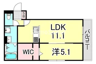 兵庫県西宮市東鳴尾町1丁目【アパート】の間取り