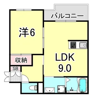 1LDKの間取り画像