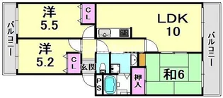 ソレーユ西宮【3階】の間取り