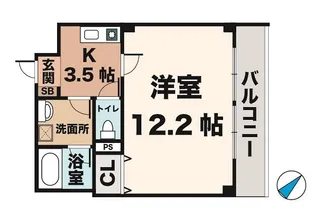 ルームズ学園北町【5階】の間取り
