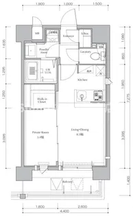 福岡県福岡市中央区大手門3丁目【マンション】の間取り