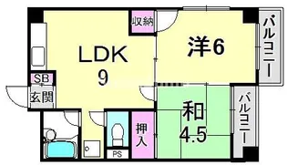 オーティーハイツ広田【5階】の間取り