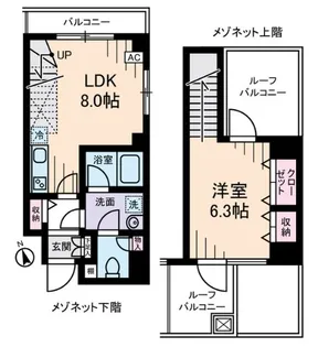 メゾンヌーヴェル【5階】の間取り