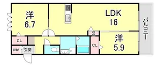 WELL HAPPY【1階】の間取り