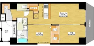 大阪府大阪市西区北堀江3丁目【マンション】の間取り