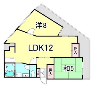 苦楽園タウンハイツ【2階】の間取り