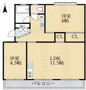 清水が丘コーポラス【5階】の間取り
