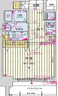 ジアコスモ江戸堀パークフロント【4階】の間取り