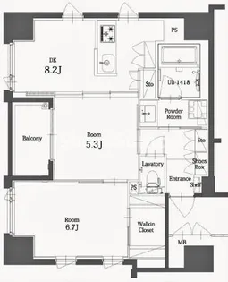 エンクレスト博多THETIME【15階】の間取り