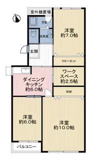 鶴甲コーポ37号棟【3階】の間取り