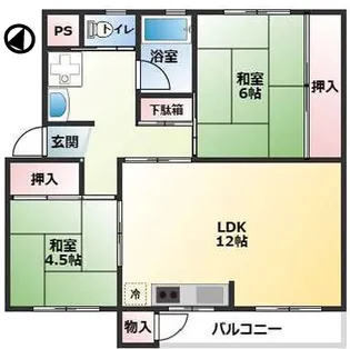 鶴甲コーポ14号館【3階】の間取り